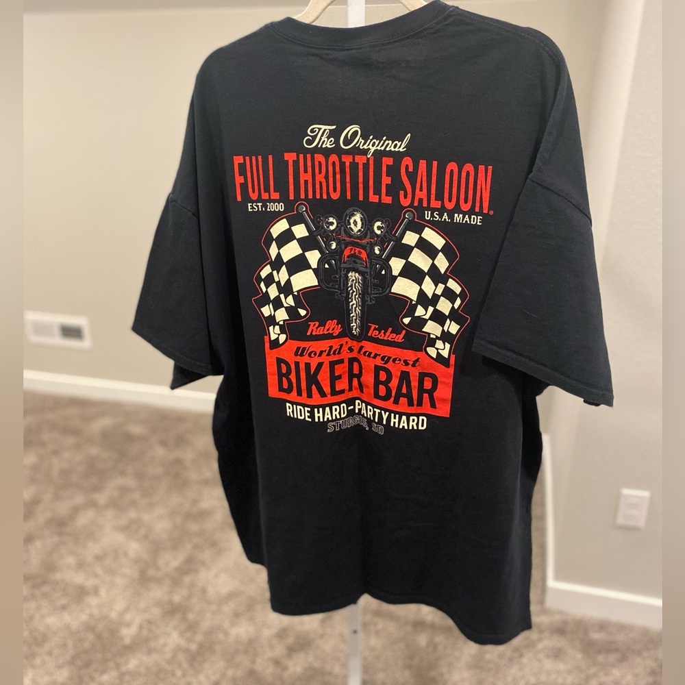 Full Throttle Saloon Sturgis Merchandise Ride Hard Party Hard Big and Tall Tee - Picture 5 of 7
